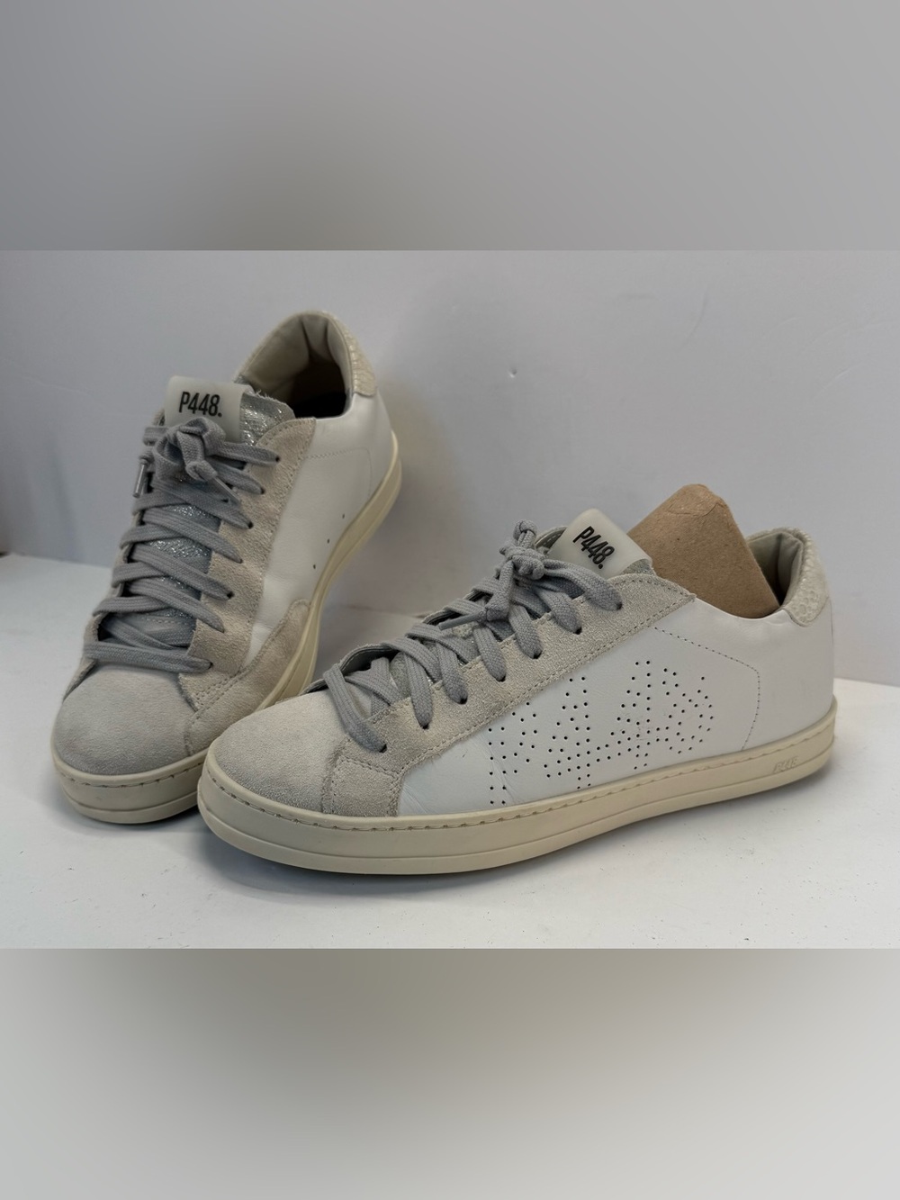 P448 White and Light Gray Low-Top you can surf later Sneakers W8, M6.5